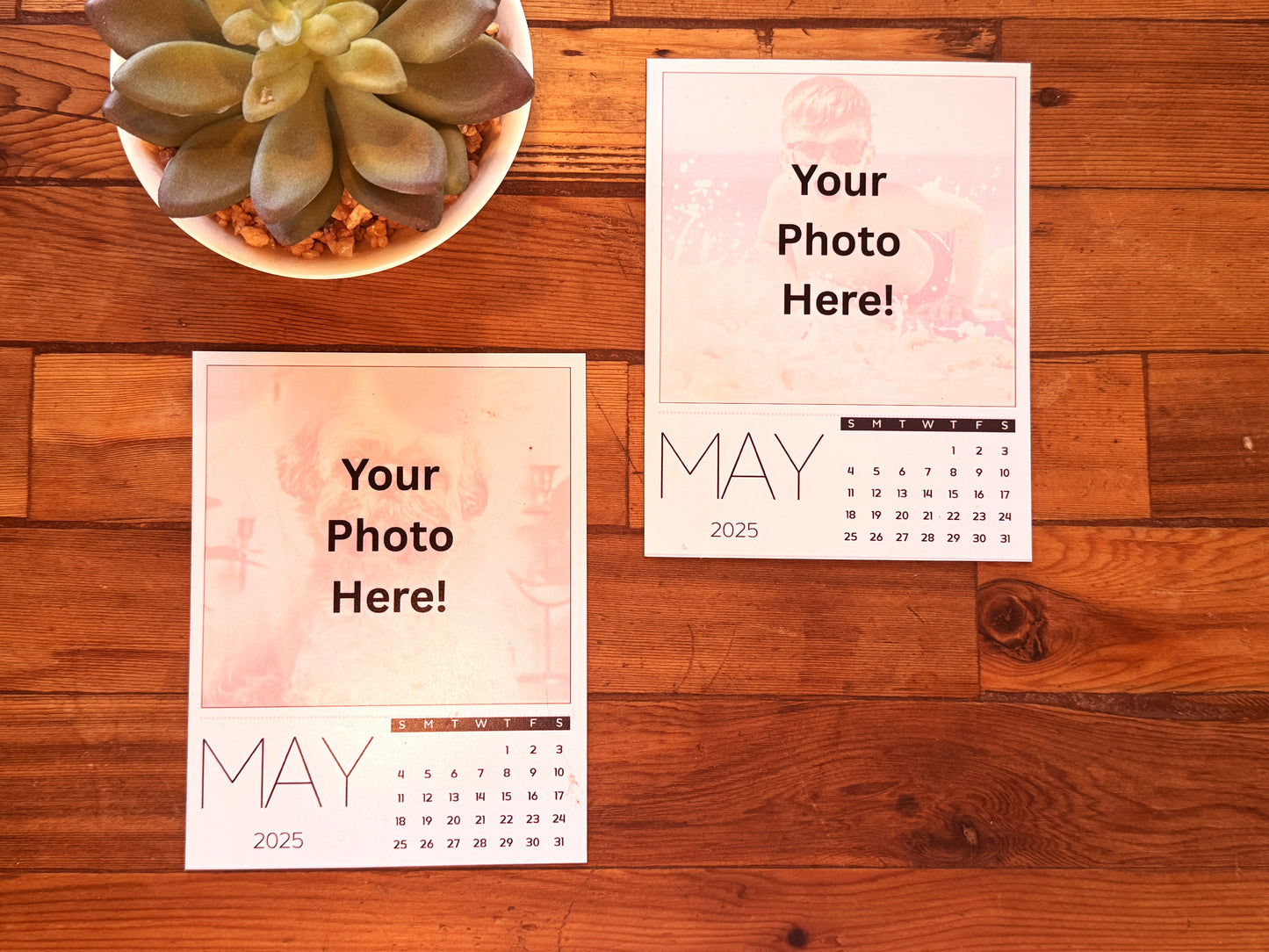 Custom Magnetic Calendar with Personalized Photos