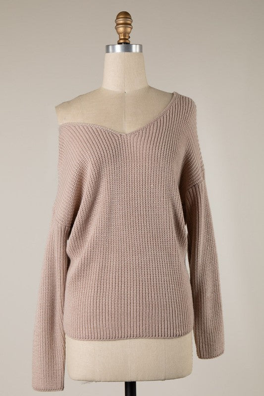 Darcy Reversible/Off The Shoulder Back Twist Sweater