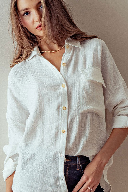 Brie Button Down Gauze Shirt