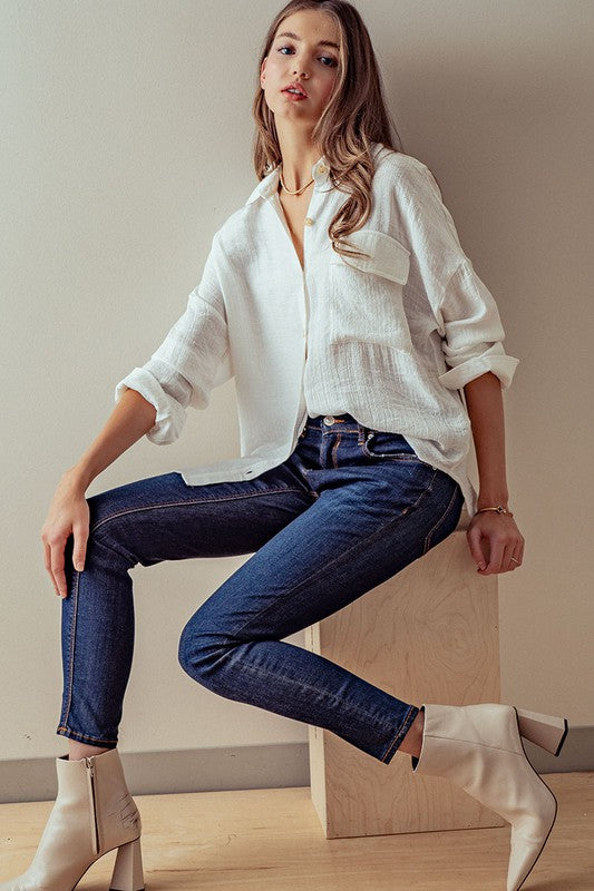 Brie Button Down Gauze Shirt