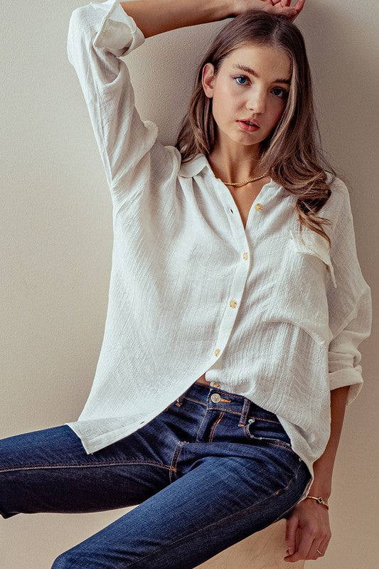 Brie Button Down Gauze Shirt