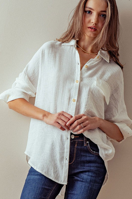 Brie Button Down Gauze Shirt