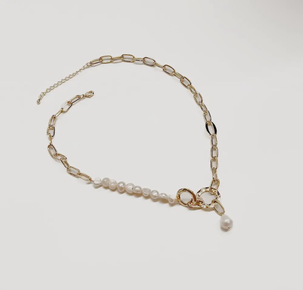 Sara Pearl Link Chain Necklace - WATERPROOF