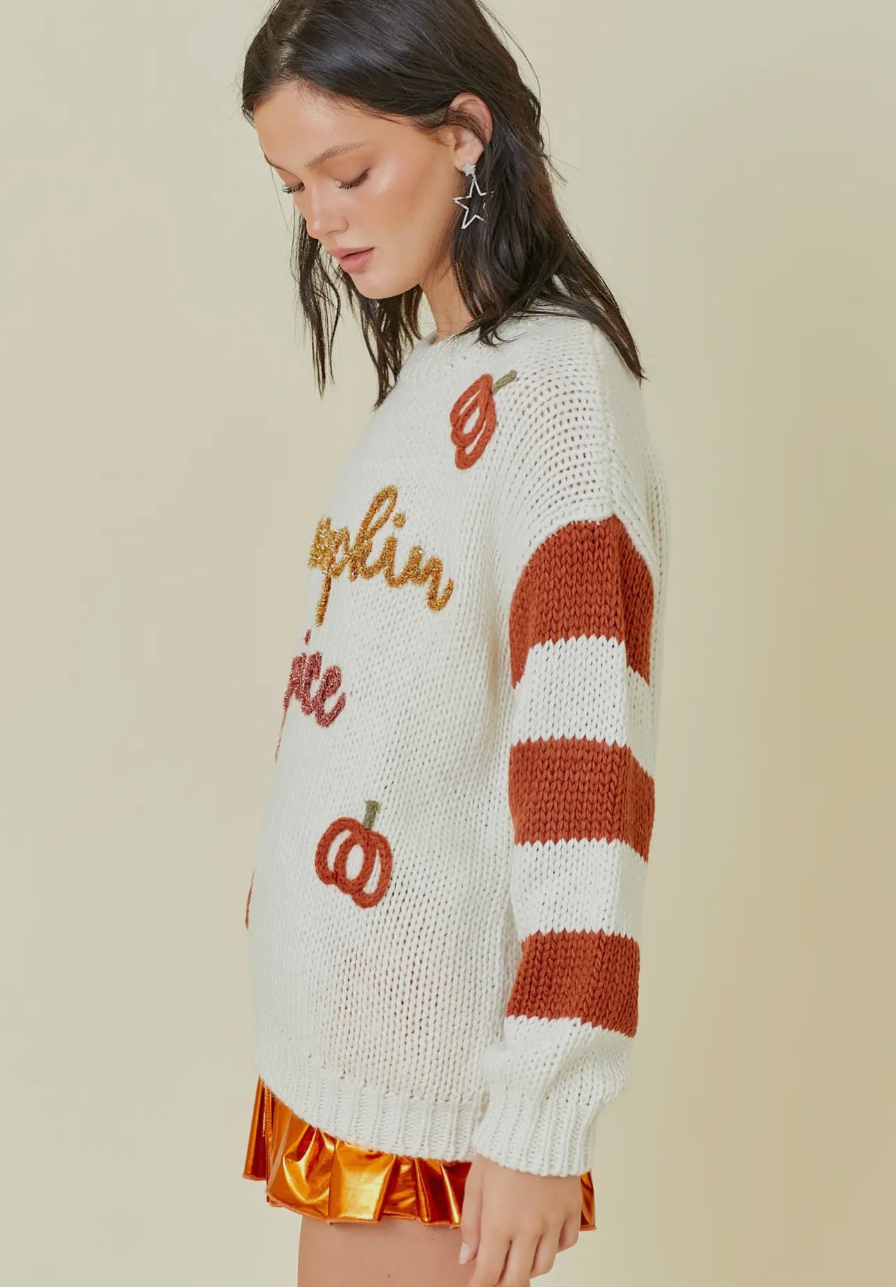 Pretty in Pumpkin Knit Sweater