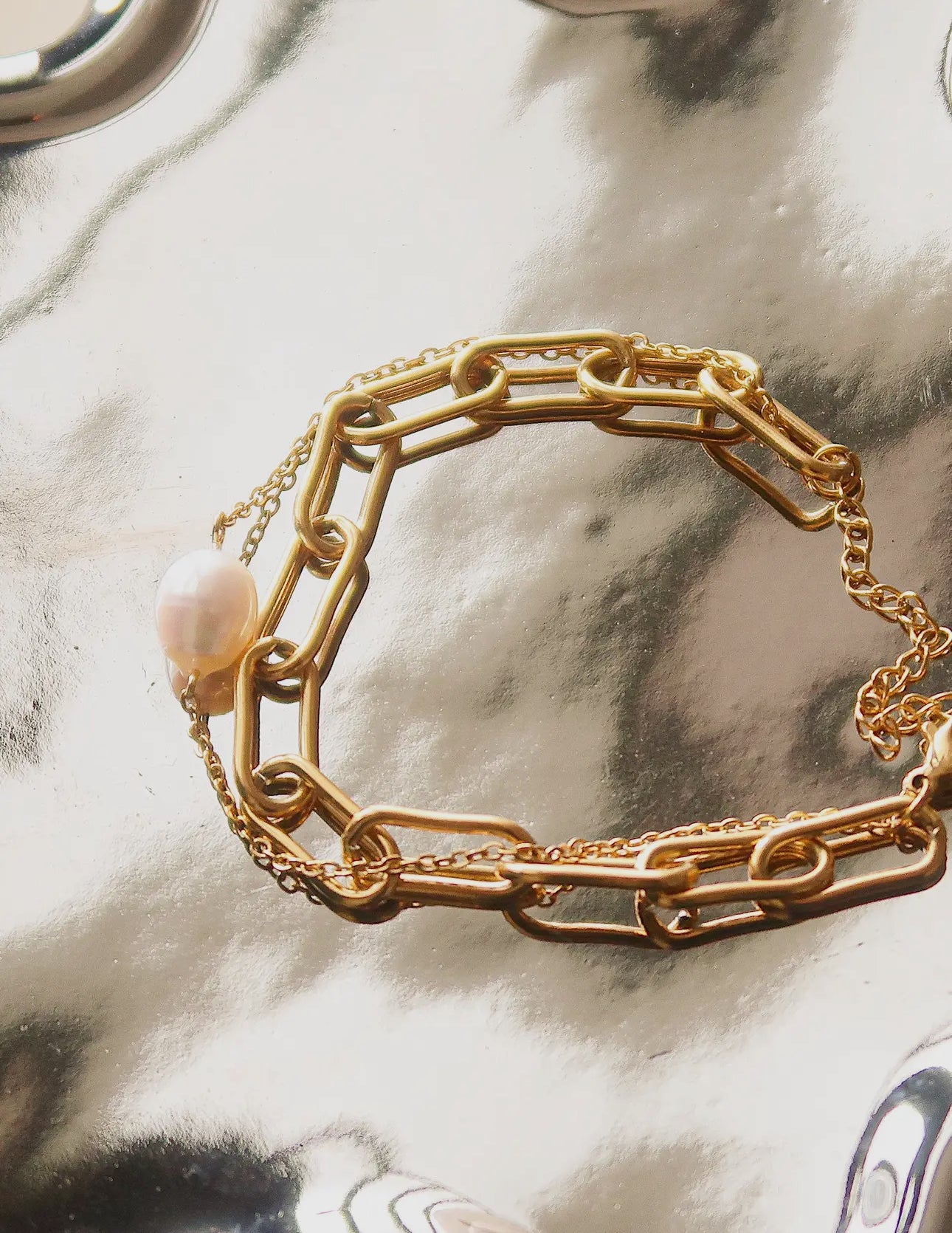 Kai Pearl Chain Bracelet - Non-Tarnish