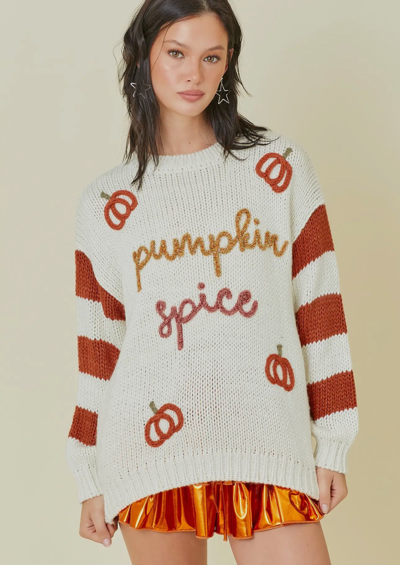 Pretty in Pumpkin Knit Sweater