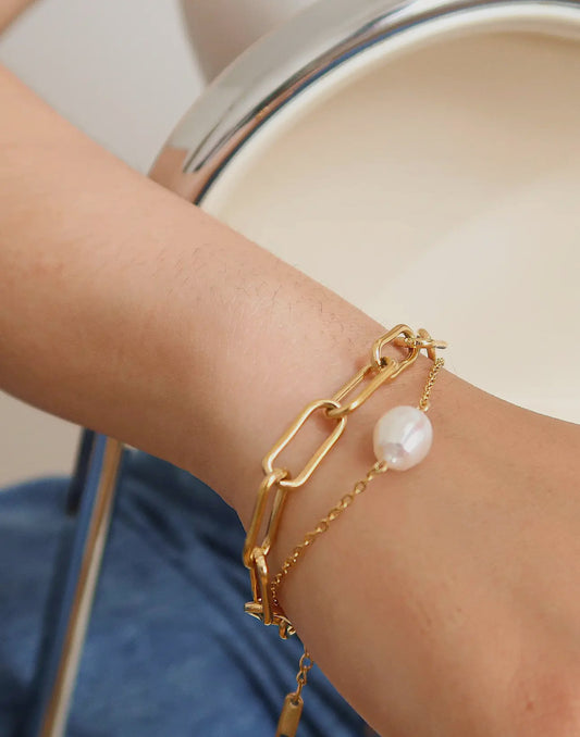 Kai Pearl Chain Bracelet - Non-Tarnish