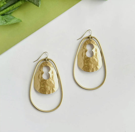 Enfolded Teardrop Earrings - Gold