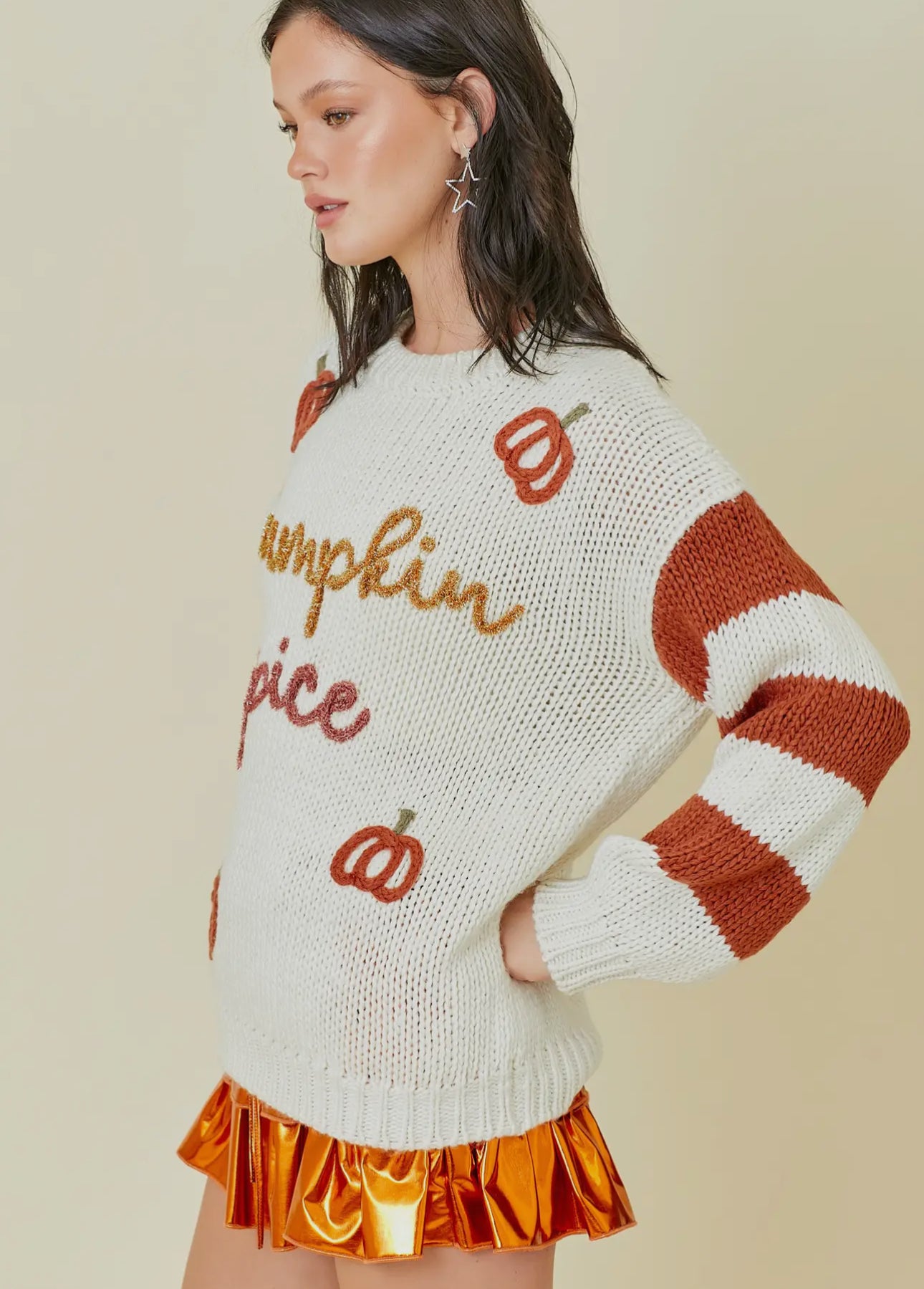 Pretty in Pumpkin Knit Sweater