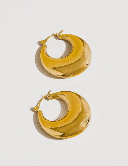 Catherine Chunky Round Gold Earrings - Non-Tarnish