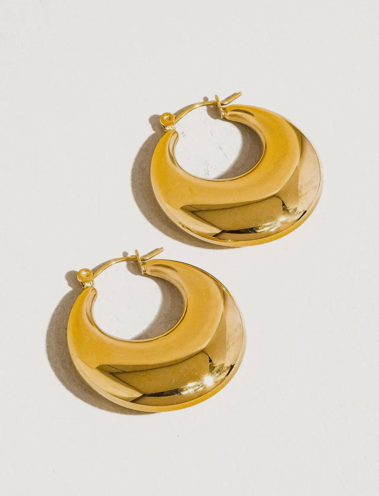 Catherine Chunky Round Gold Earrings - Non-Tarnish