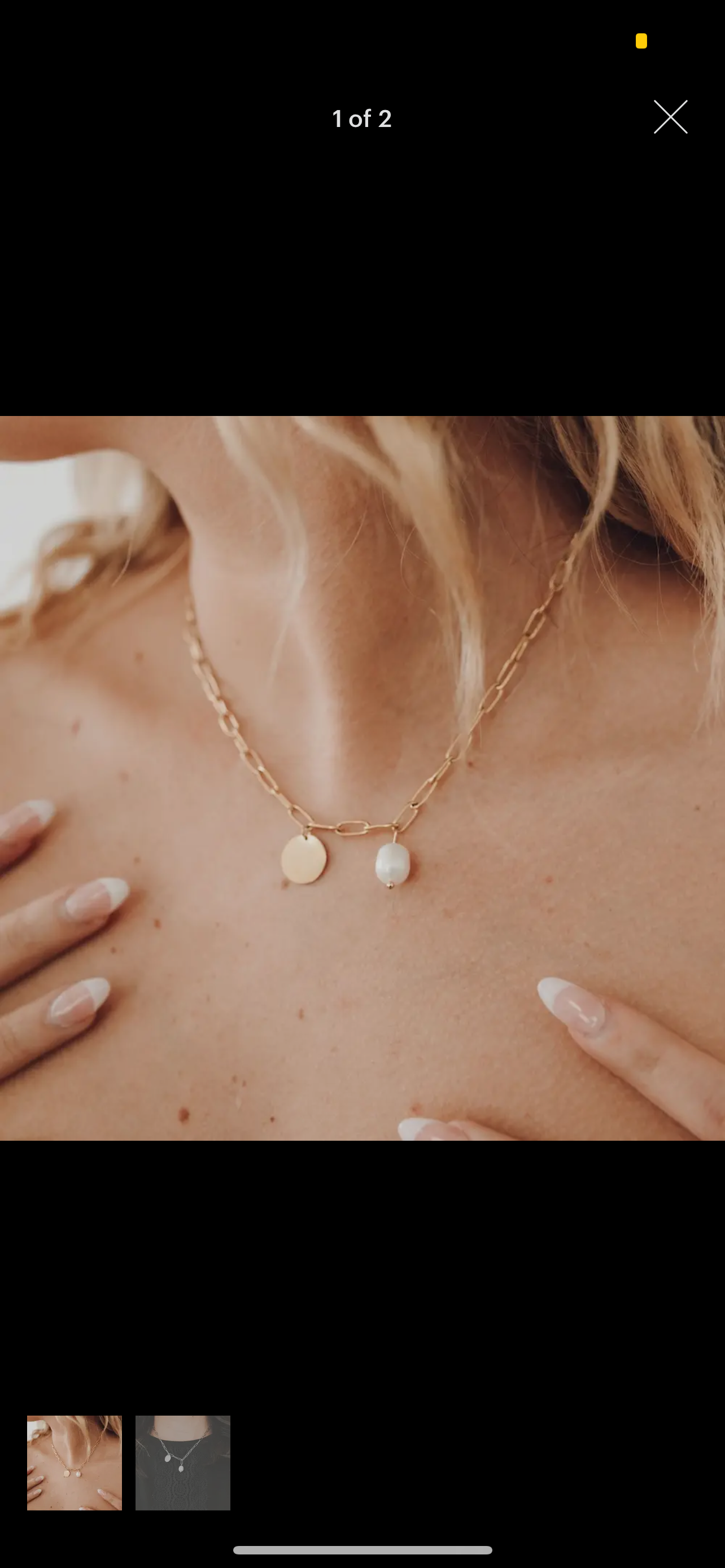 NOT-YOUR-AVERAGE PEARL CHAIN AND DISC CHARM NECKLACE *WATERPROOF*