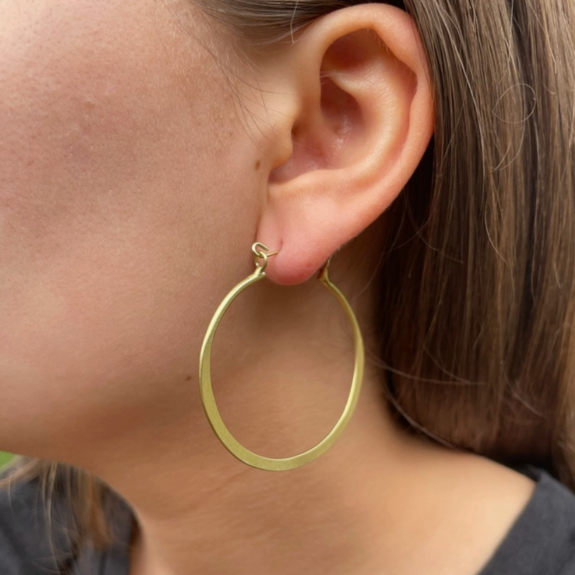 Organic Hoop Earrings – Gold