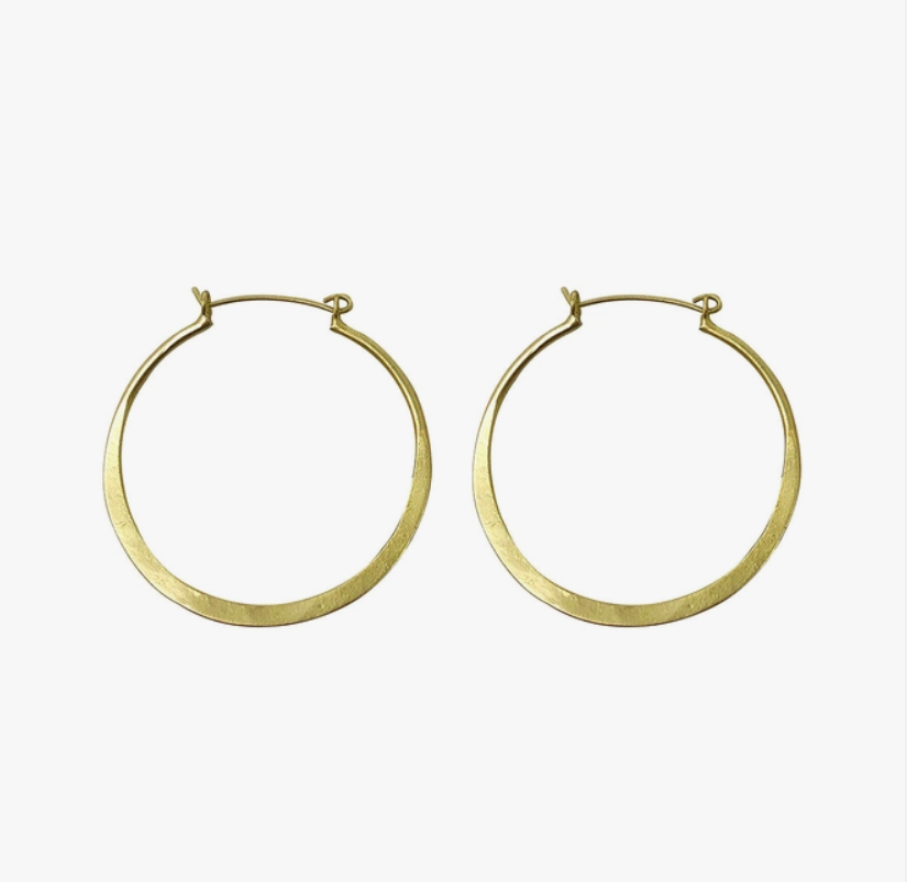 Organic Hoop Earrings – Gold