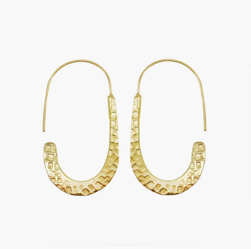 Textured Drop Earrings – Gold