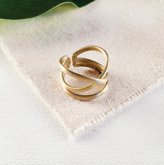 Linear X Ring – Gold