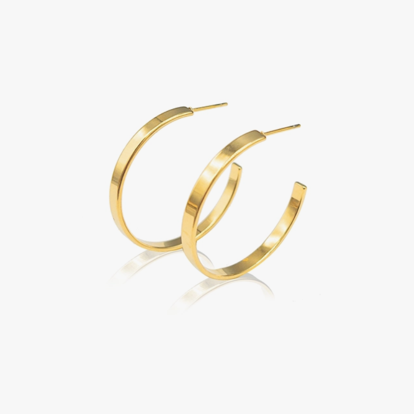 Flat Open Hoop Earrings