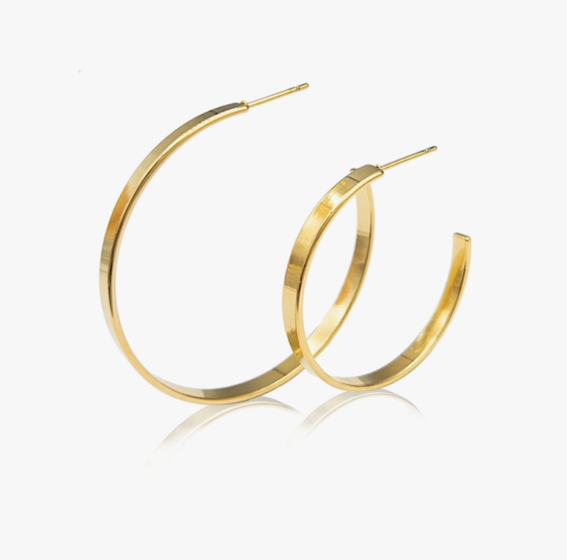 Flat Open Hoop Earrings