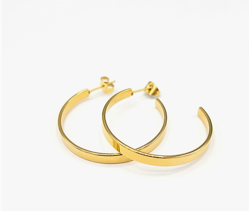 Flat Open Hoop Earrings