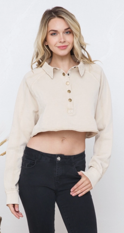 Amelia French Terry Crop Sweatshirt