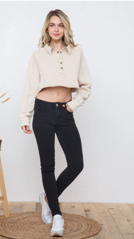 Amelia French Terry Crop Sweatshirt