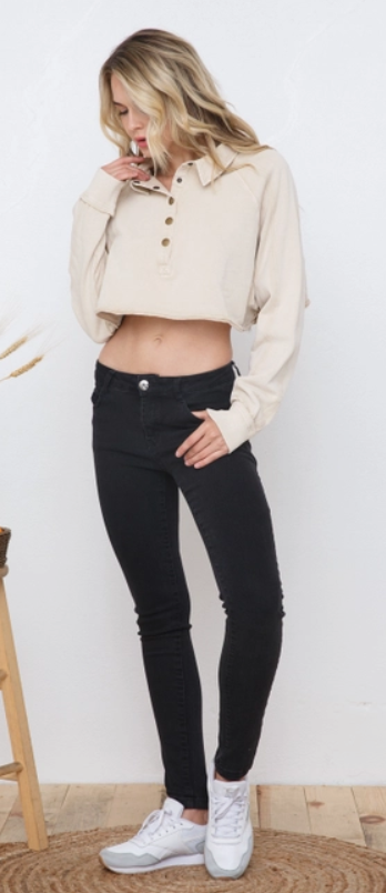 Amelia French Terry Crop Sweatshirt