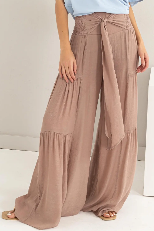 Bella Front Tie Flowy Pants