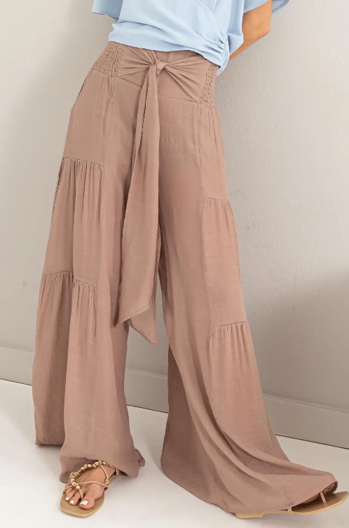 Bella Front Tie Flowy Pants